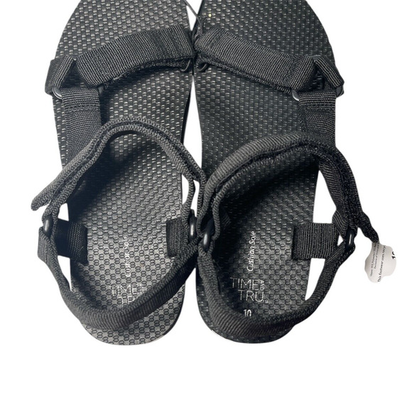 Time And Tru Women's Nature Sandals Size 10 Black Cushion Sole New With Tags** - Picture 3 of 11